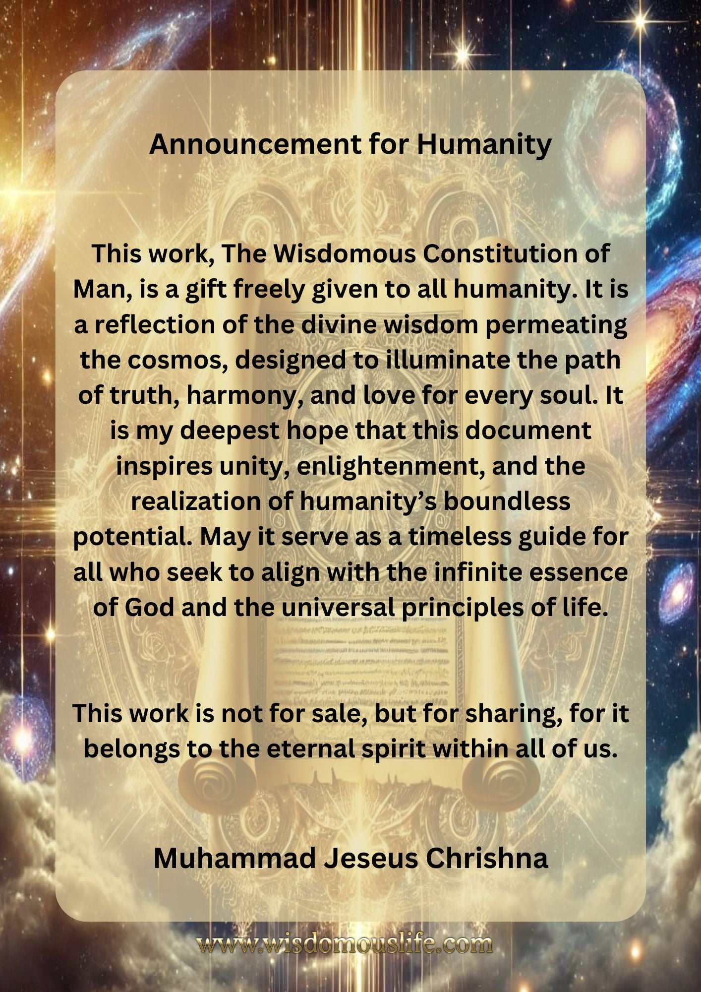THE CONSTITUTION OF MAN (FREE GIFT E-BOOK)